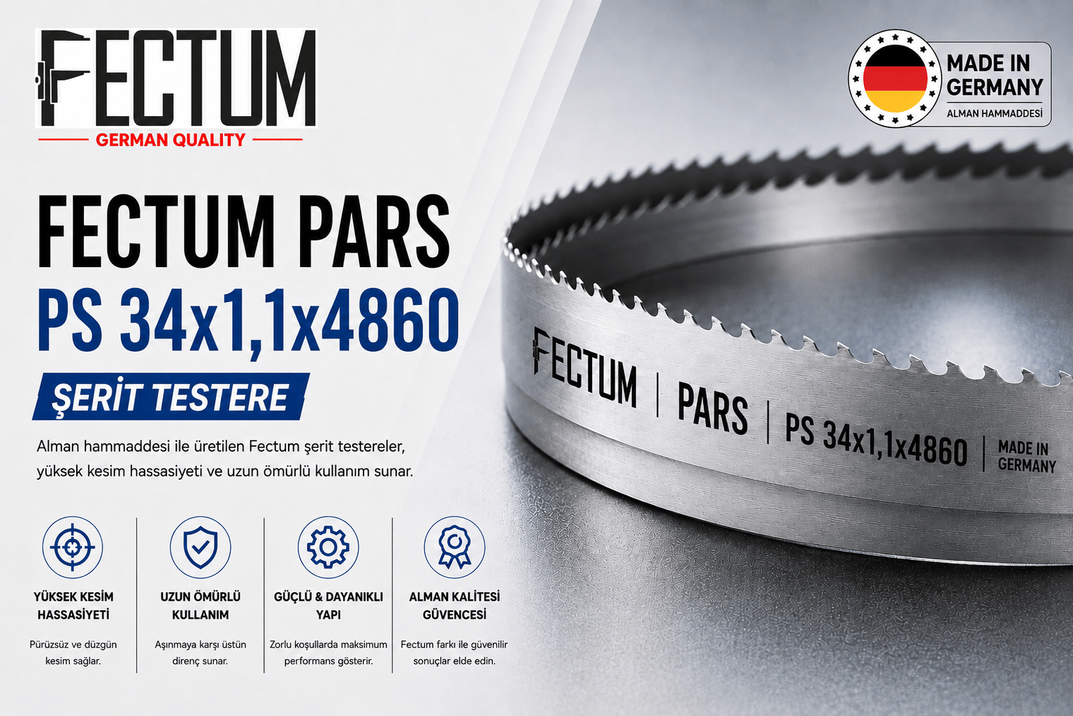FECTUM PARS GENEL KULLANIM ŞERİT TESTERE PS 41x1,3x4560