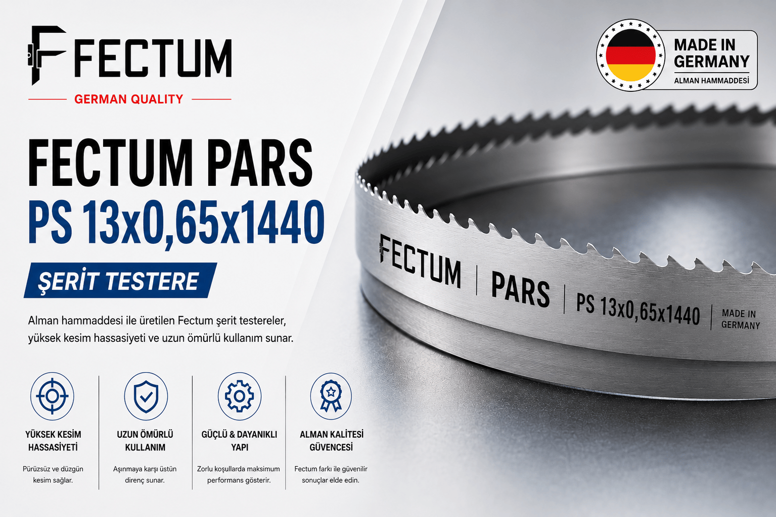 FECTUM PARS PS 13x0,65x1440 Genel Kullanım Şerit Testere