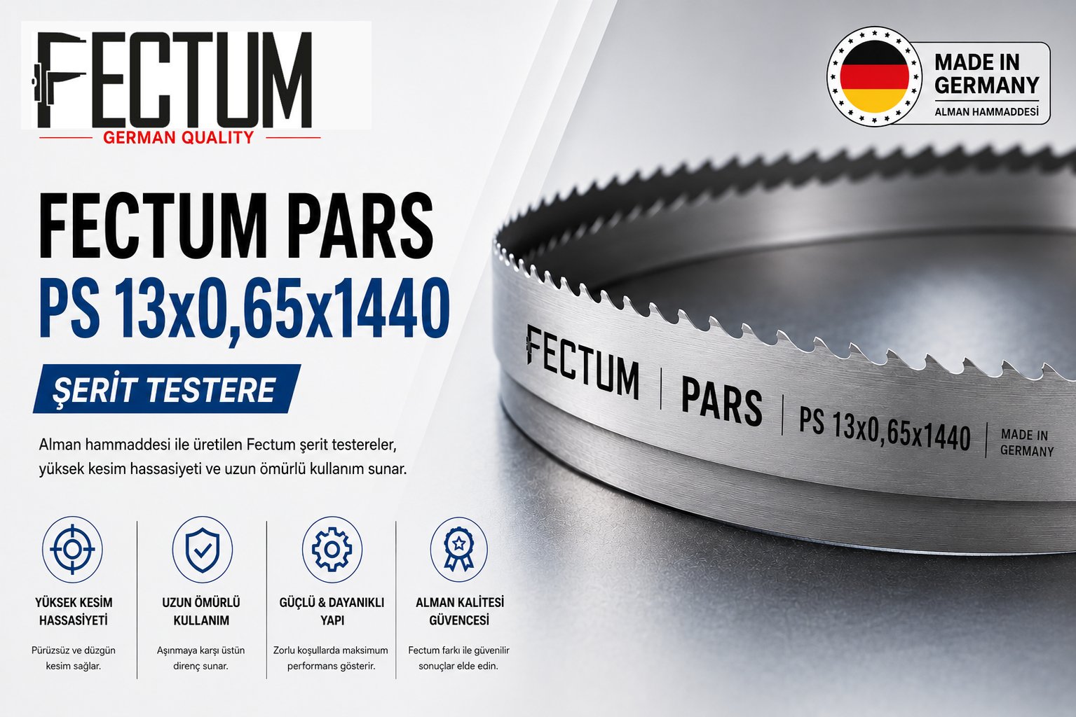 FECTUM PARS PS GENEL KULLANIM ŞERİT TESTERE 13x0,65x1440
