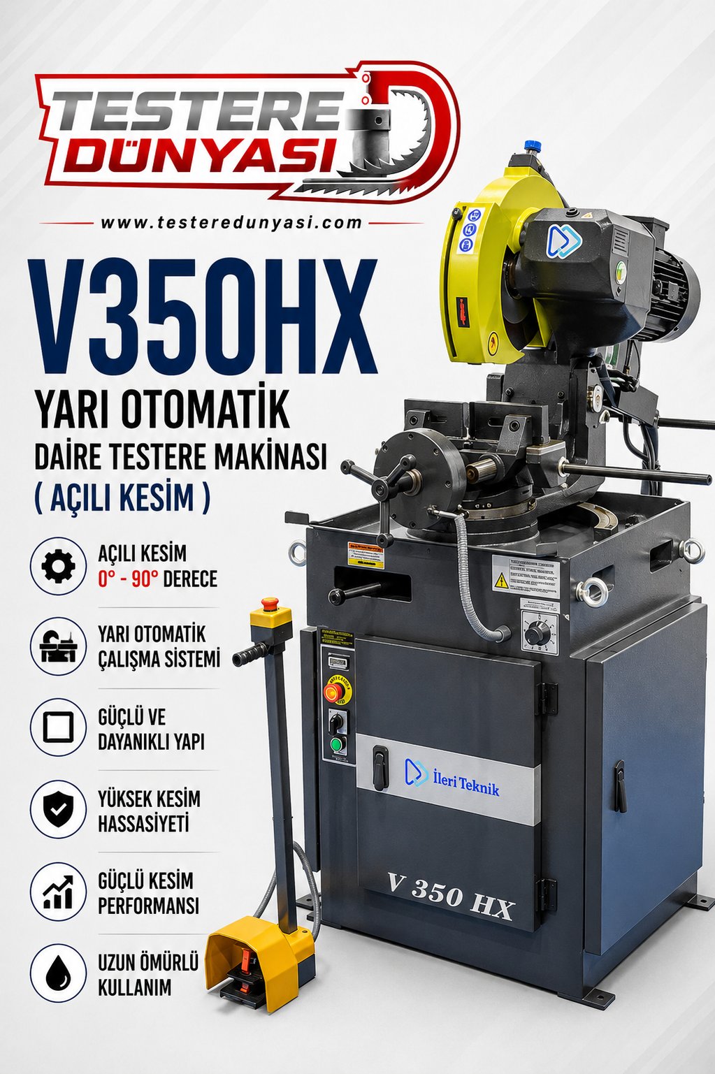 İLERİ TEKNİK V350HX YARIM OTOMATİK ÇAPAKSIZ SULU PROFİL KESİM MAKİNASI