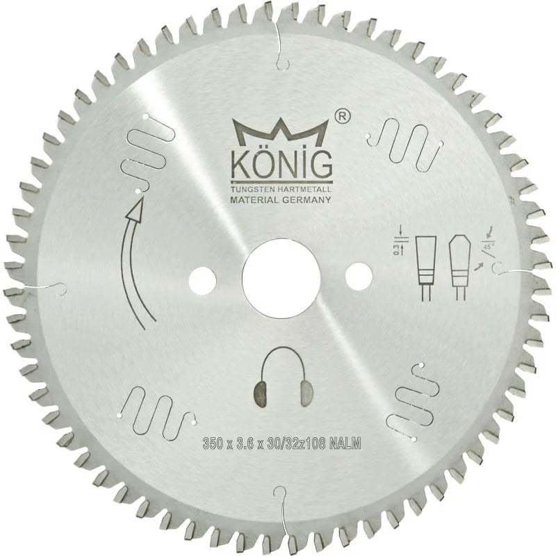 König Sessiz Elmas Daire Testere Bıçağı 350X3,6X30X84Z