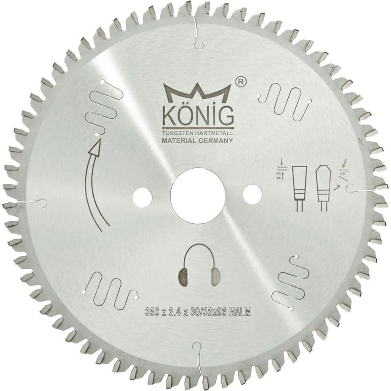 König Sessiz Elmas Daire Testere Bıçağı 350X2,4X30X96Z