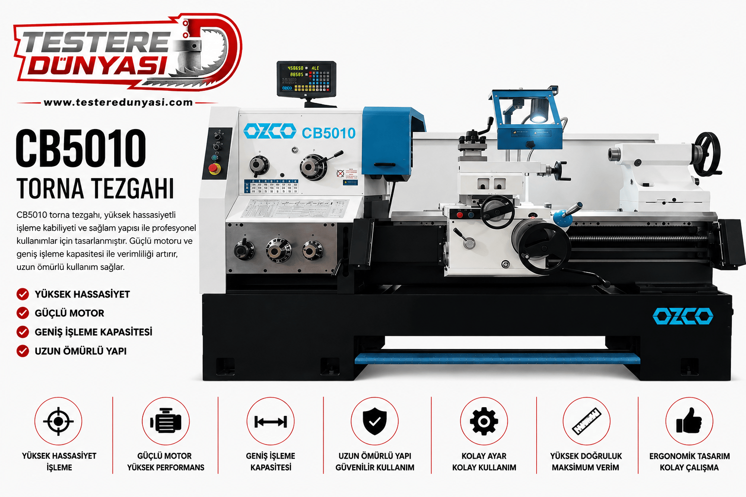OZCO CB5010 UNIVERSAL TORNA TEZGAHI