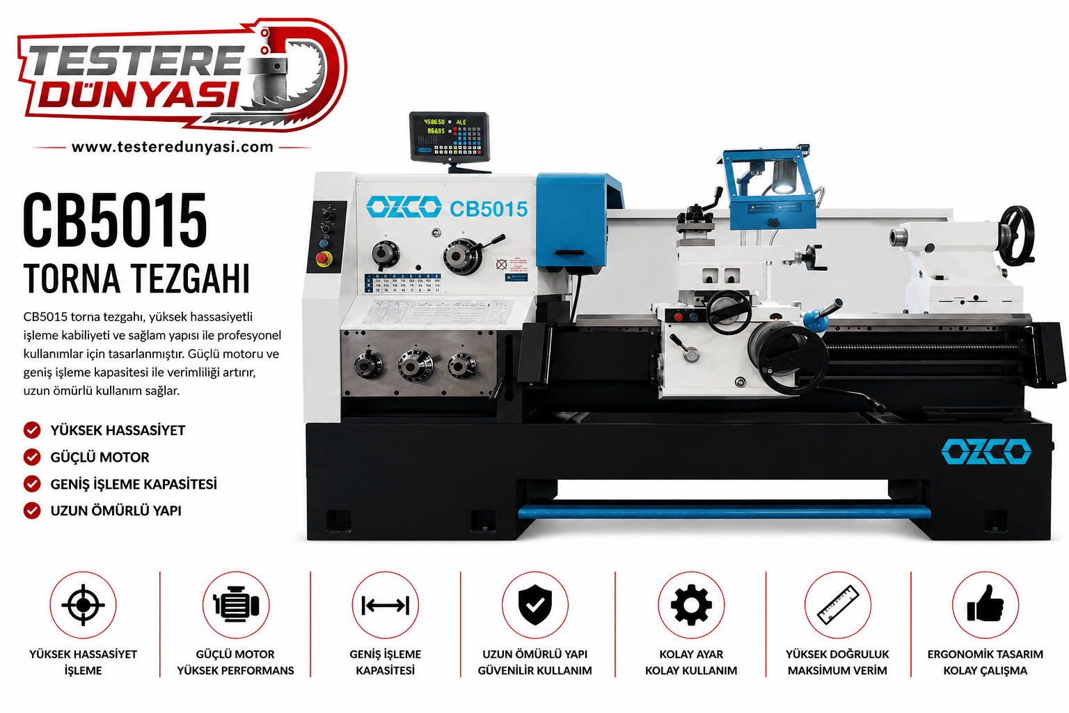 OZCO CB5015 UNIVERSAL TORNA TEZGAHI