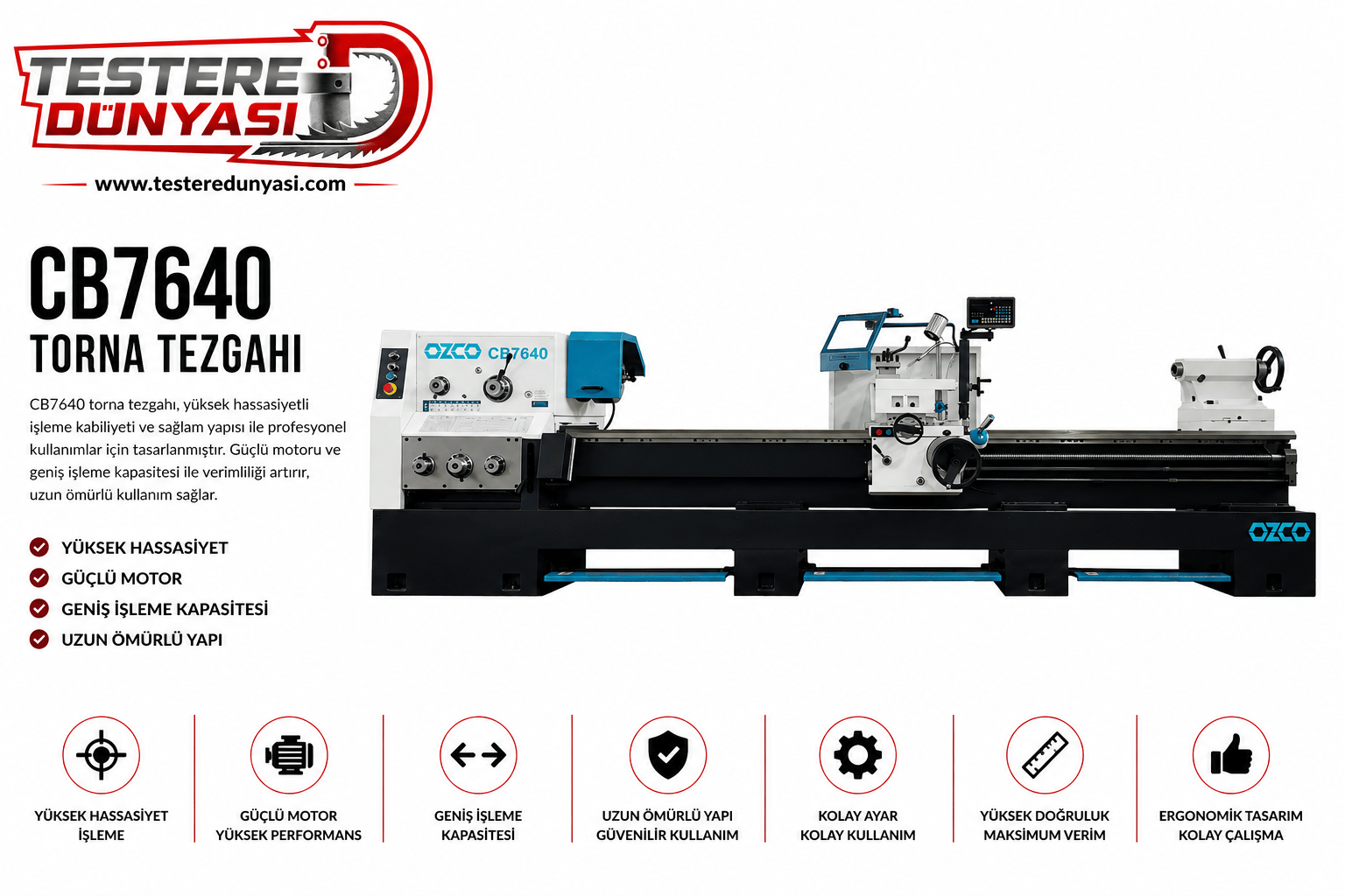 OZCO CB7640 UNIVERSAL TORNA TEZGAHI