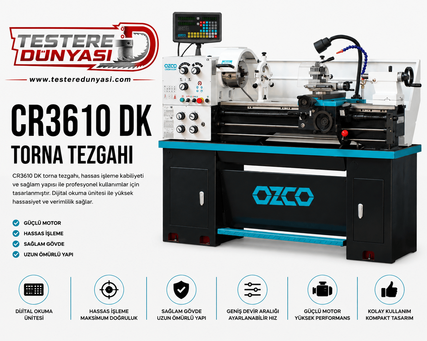 OZCO CR3610 DK UNIVERSAL TORNA TEZGAHI