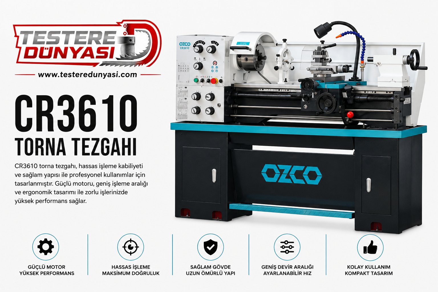 OZCO CR3610 UNIVERSAL TORNA TEZGAHI