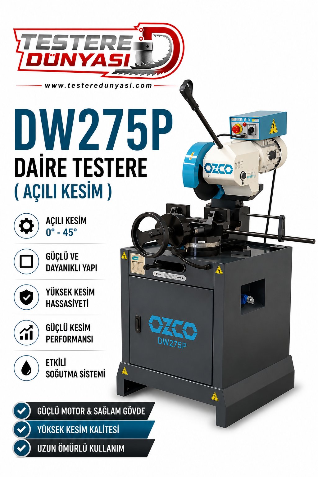 OZCO DW275P DAİRE TESTERE ( AÇILI KESİM )