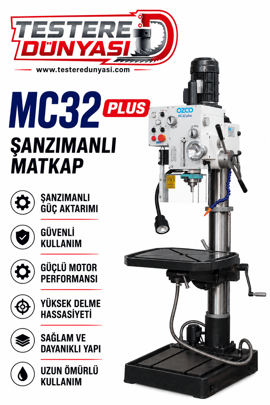 OZCO MC32 PLUS ŞANZIMANLI MATKAP TEZGAHI
