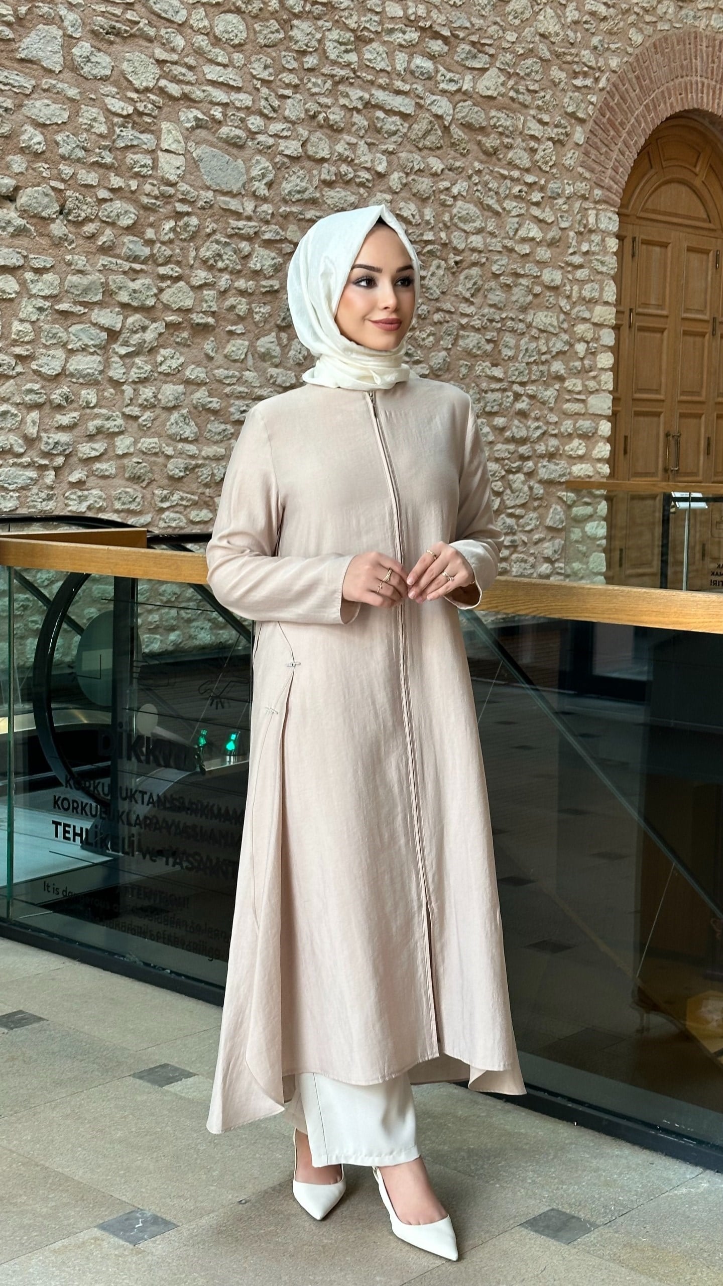 Spor Kesim Tencel Kap - Bej