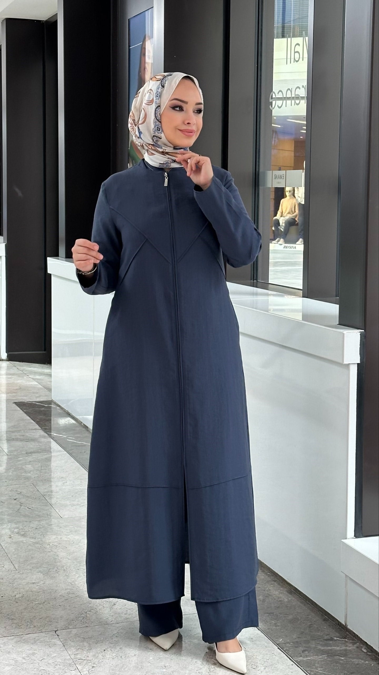 Tencel Kumaş Tesettür Kap İndigo