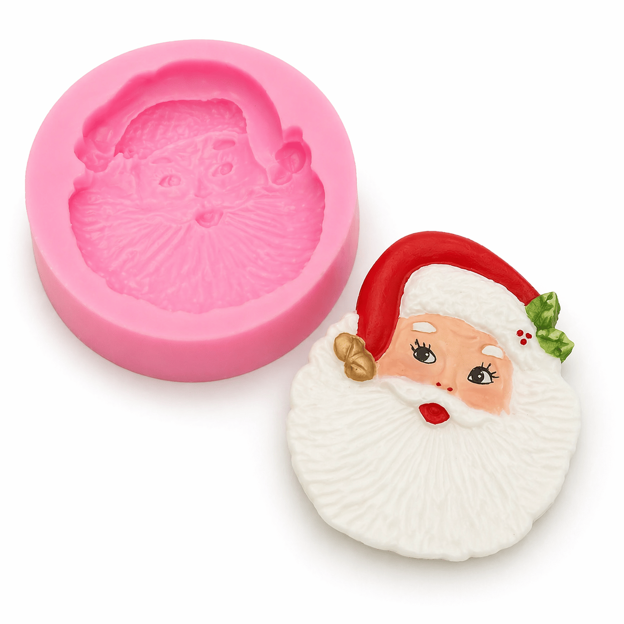 1056 - Silikon Kalıp Mum Kalıbı - Noel Baba Tabak