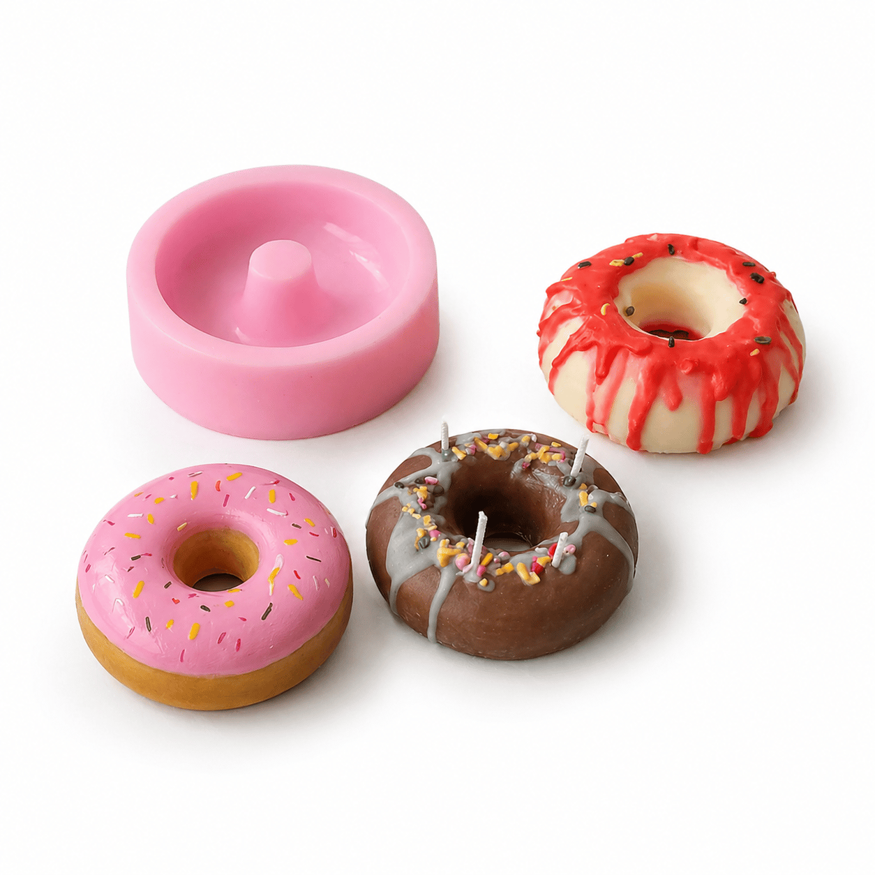 1200 - Silikon Kalıp Mum Kalıbı - Donat