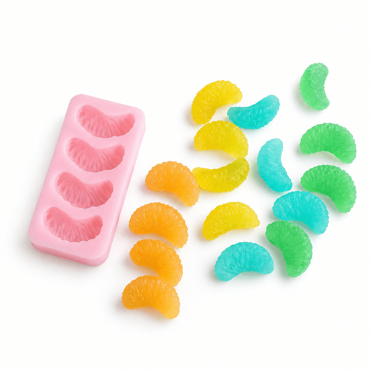 1202 - Silikon Kalıp Mum Kalıbı - 4lü Mandalina Dilimleri