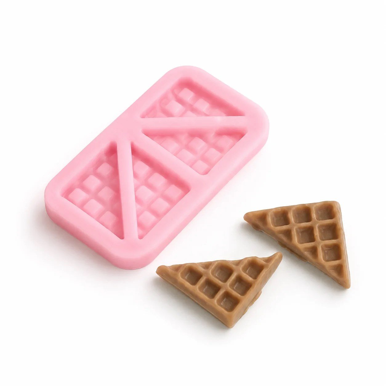 1313 - Silikon Kalıp Mum Kalıbı - Waffle Üçgen 4lü