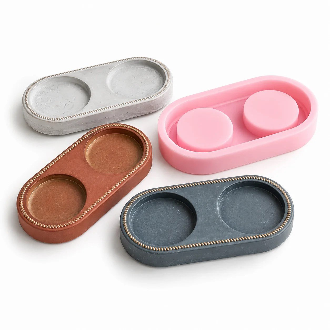 1335 - Silikon Kalıp Mum Kalıbı - Oval Taban Mumluk
