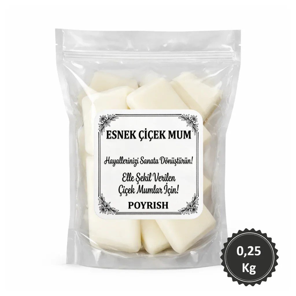 Çiçek Mum Hammaddesi 250 Gr. | Esnek Elle Şekillendirilebilen Mum