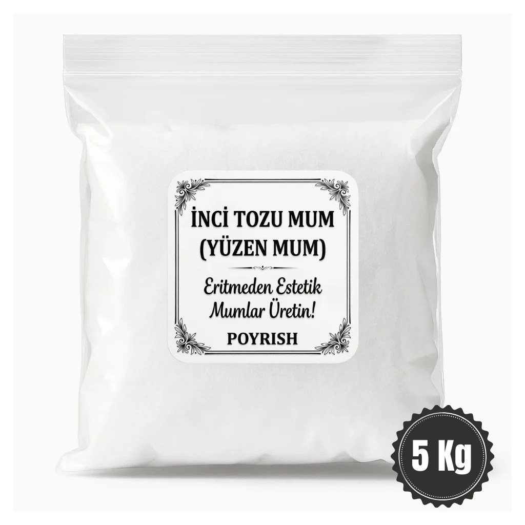 İnci Tozu Mum (Beyaz) 5 Kg - Toz Mum