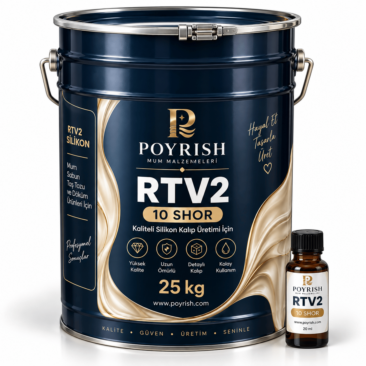 RTV2 10 Shor - 25 Kg. Profesyonel Silikon Kalıp Üretimi İçin