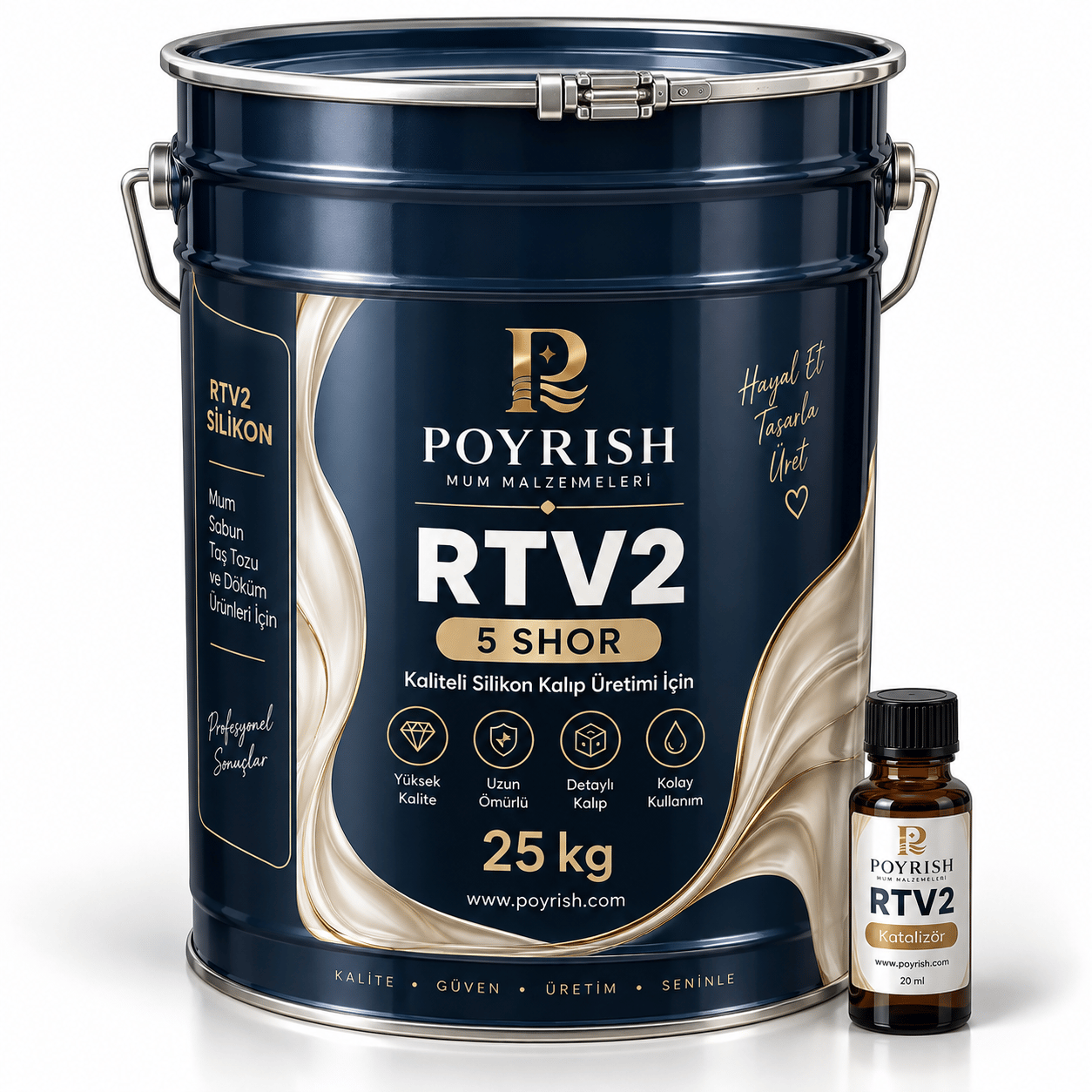RTV2 5 Shor - 25 Kg. Profesyonel Silikon Kalıp Üretimi İçin