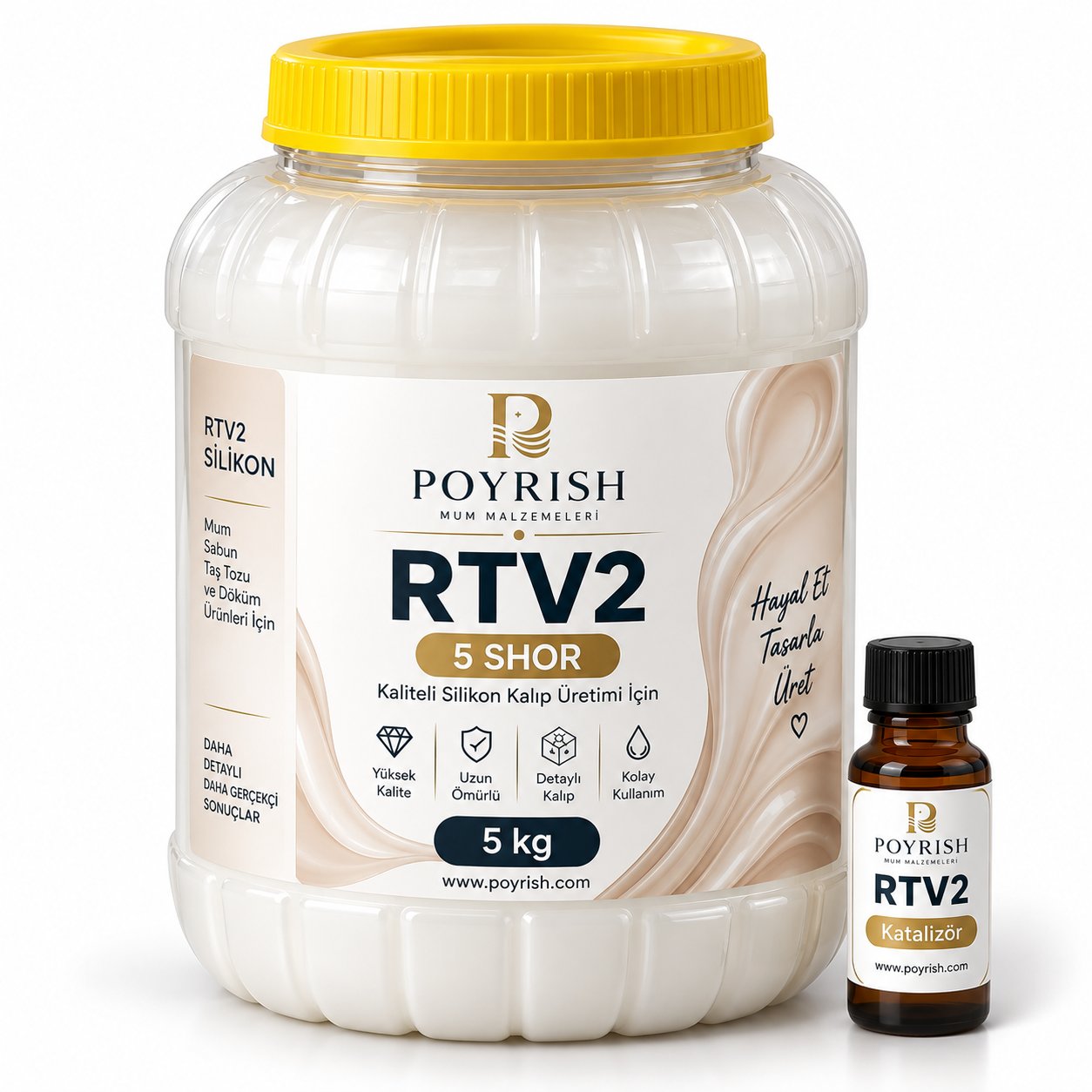 RTV2 5 Shor - 5 Kg. Profesyonel Silikon Kalıp Üretimi İçin