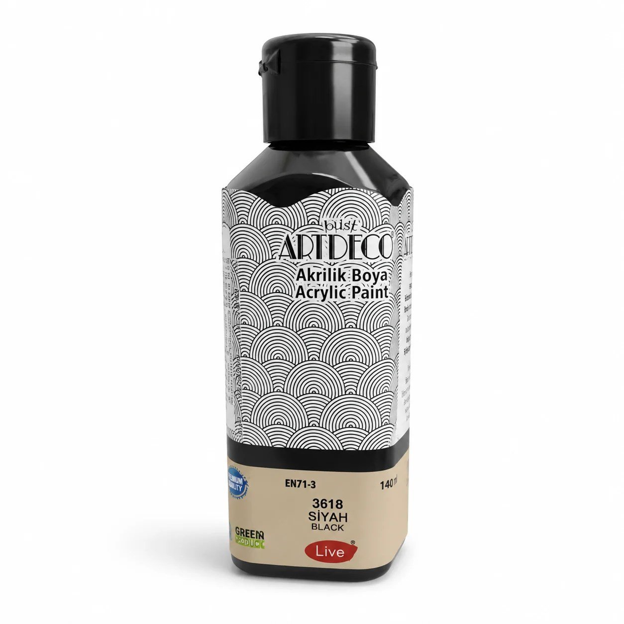 Siyah Akrilik Boya 140 ml.