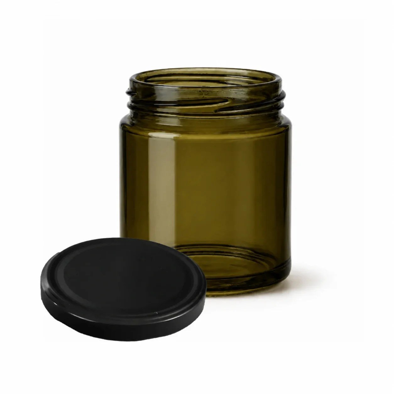 Zeytin Rengi Cam Kavanoz 212 ml. - 10 Adet