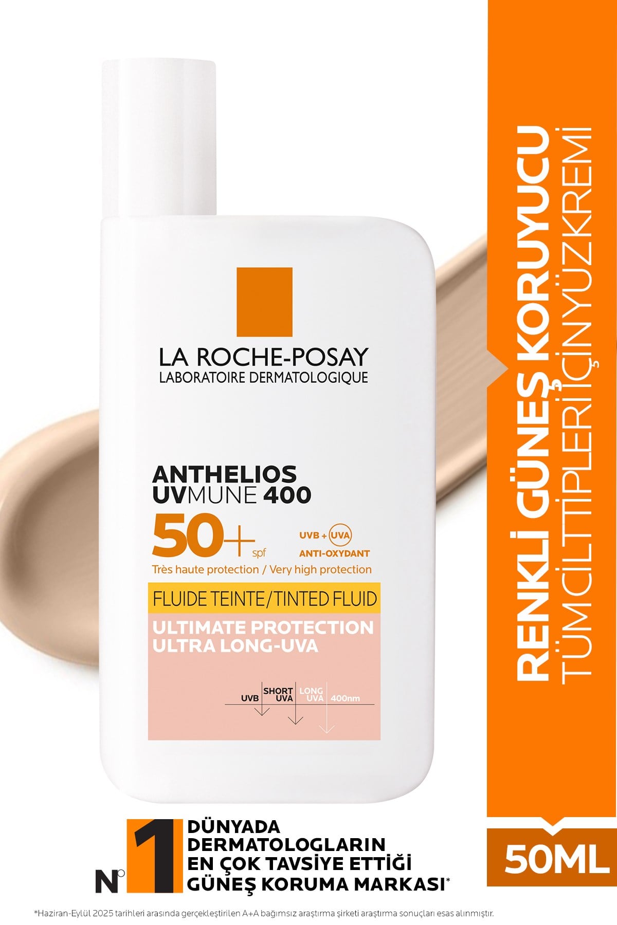 Anthelios UVMUNE 400 İnvisible Fluid Renkli Güneş Koruyucu SPF50+ 50ml