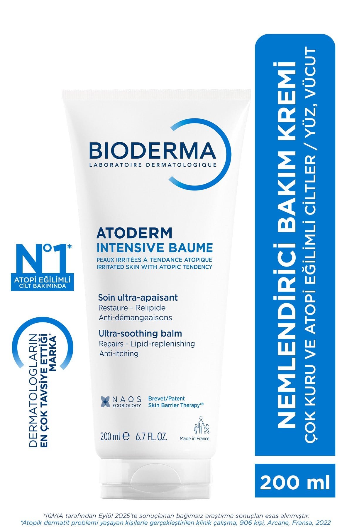 Atoderm Intensive Balm Çok Kuru Atopi Eğilimli Cilt Nemlendirici Onarıcı Krem Yetişkin, Çocuk 200 ml