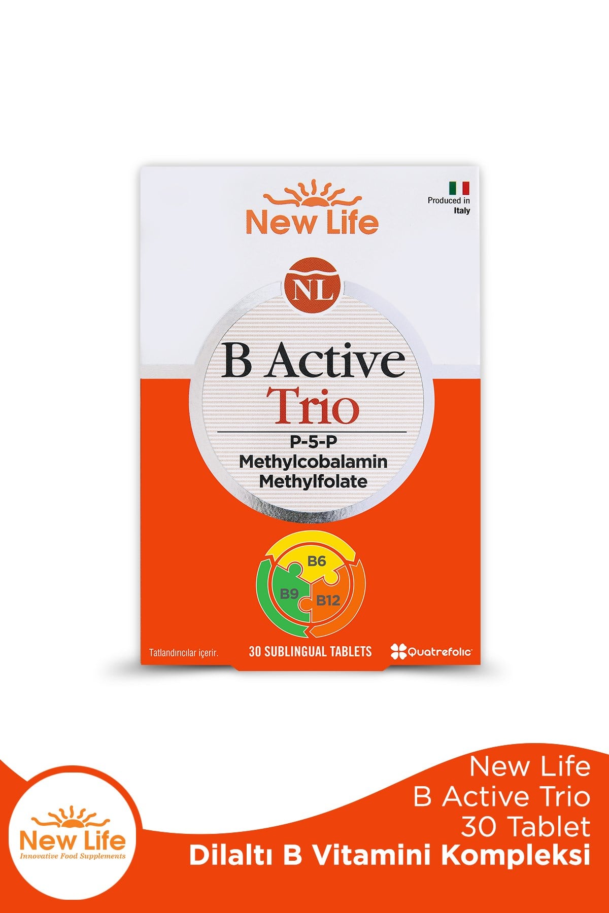 B Active Trio 30 Tablet - P5P - Metilkobalamin - Metilfolat