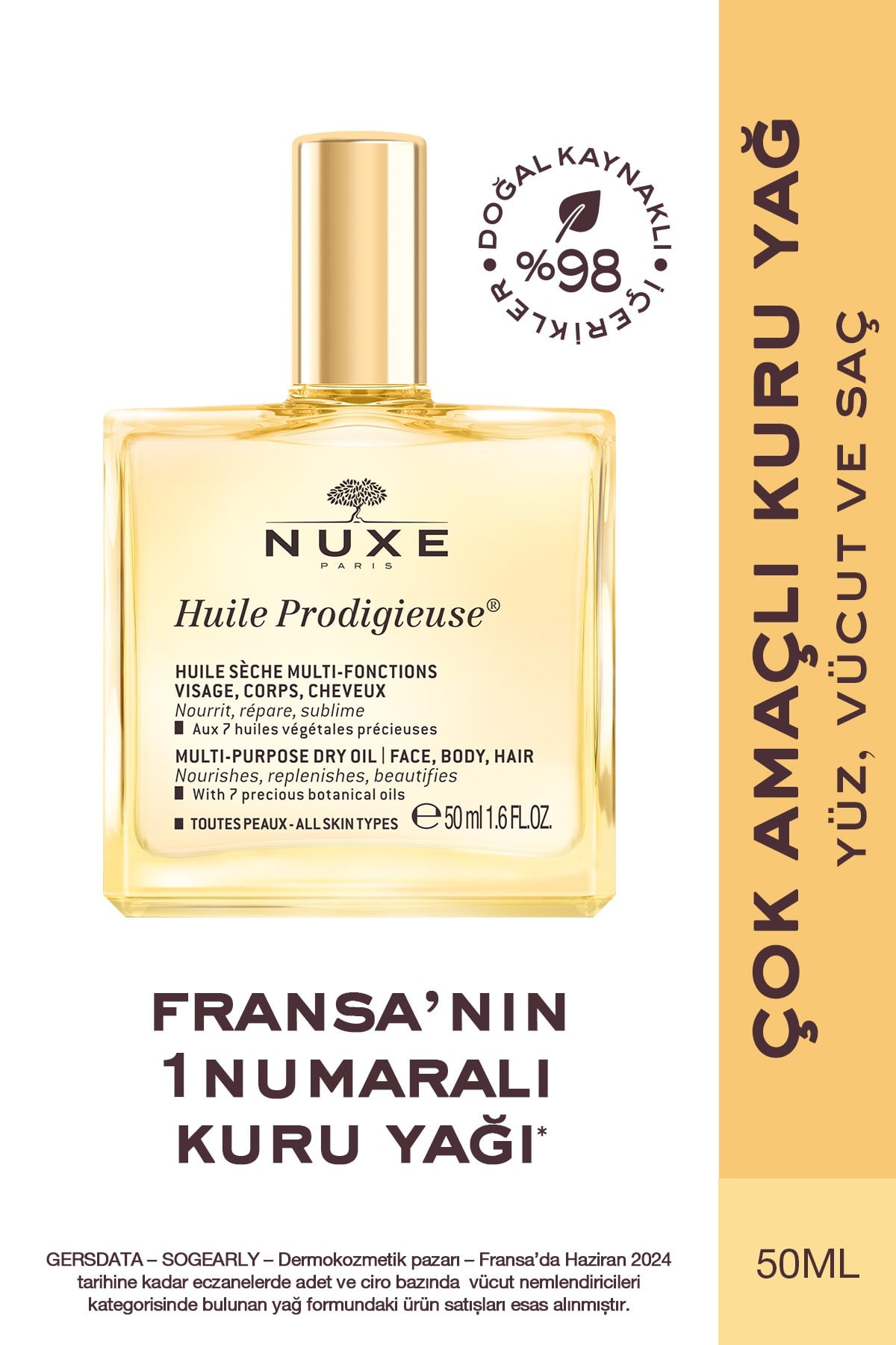 Çok Amaçlı Kuru Yağ (Yüz, Vücut, Saç)  50 ml