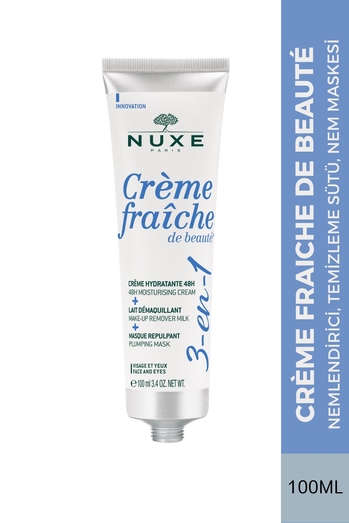 Crème Fraîche 3IN1: Nemlendirici, Temizleme Sütü, Nem Maskesi 100 ml