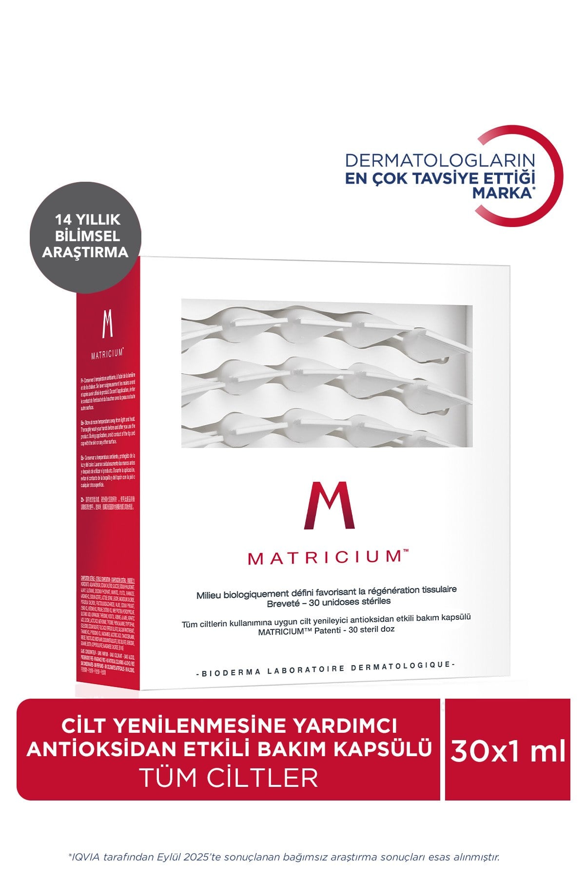 MATRICIUM Tüm Ciltler için Cilt Yenileyici ve Antioksidan Etkili Bakım Kürü 30x1ml