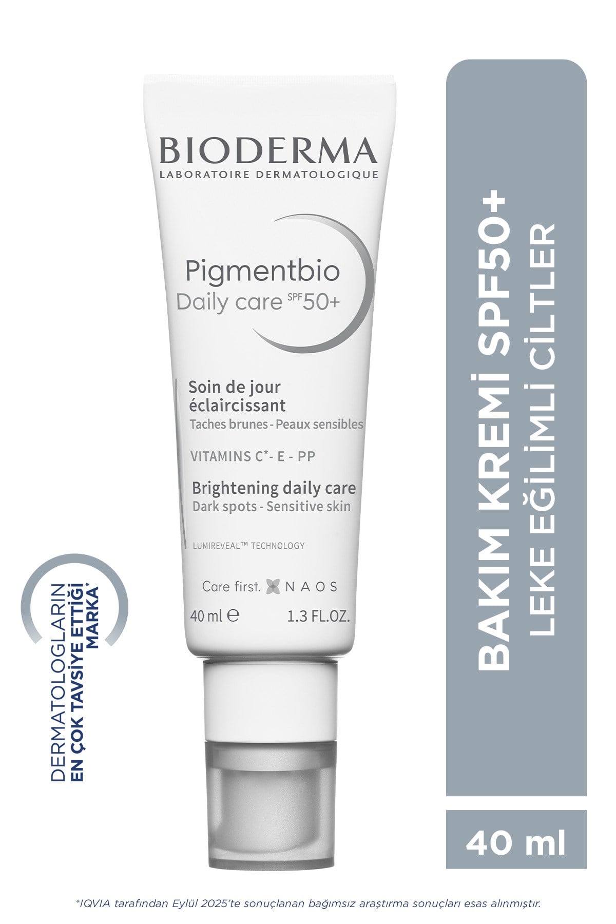 Pigmentbio Daily Care SPF50+ Güneş Koruyuculu Leke Karşıtı Aydınlatıcı Güneş Korumalı Krem 40 ML