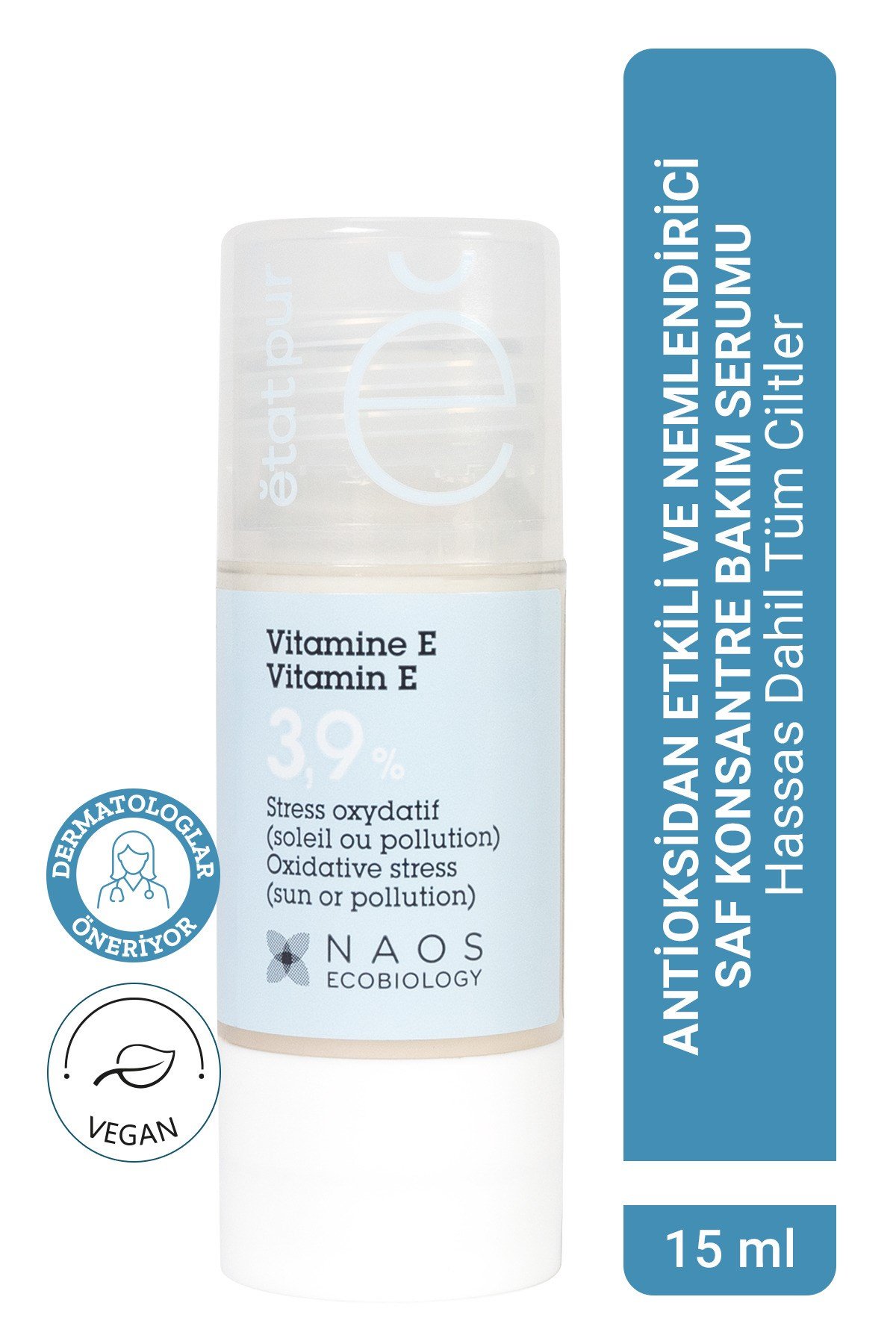 Pure Active E Vitamini Antioksidan Etkili Nemlendirici Cilt Yenileyici Konsantre Bakım Serumu 15ML