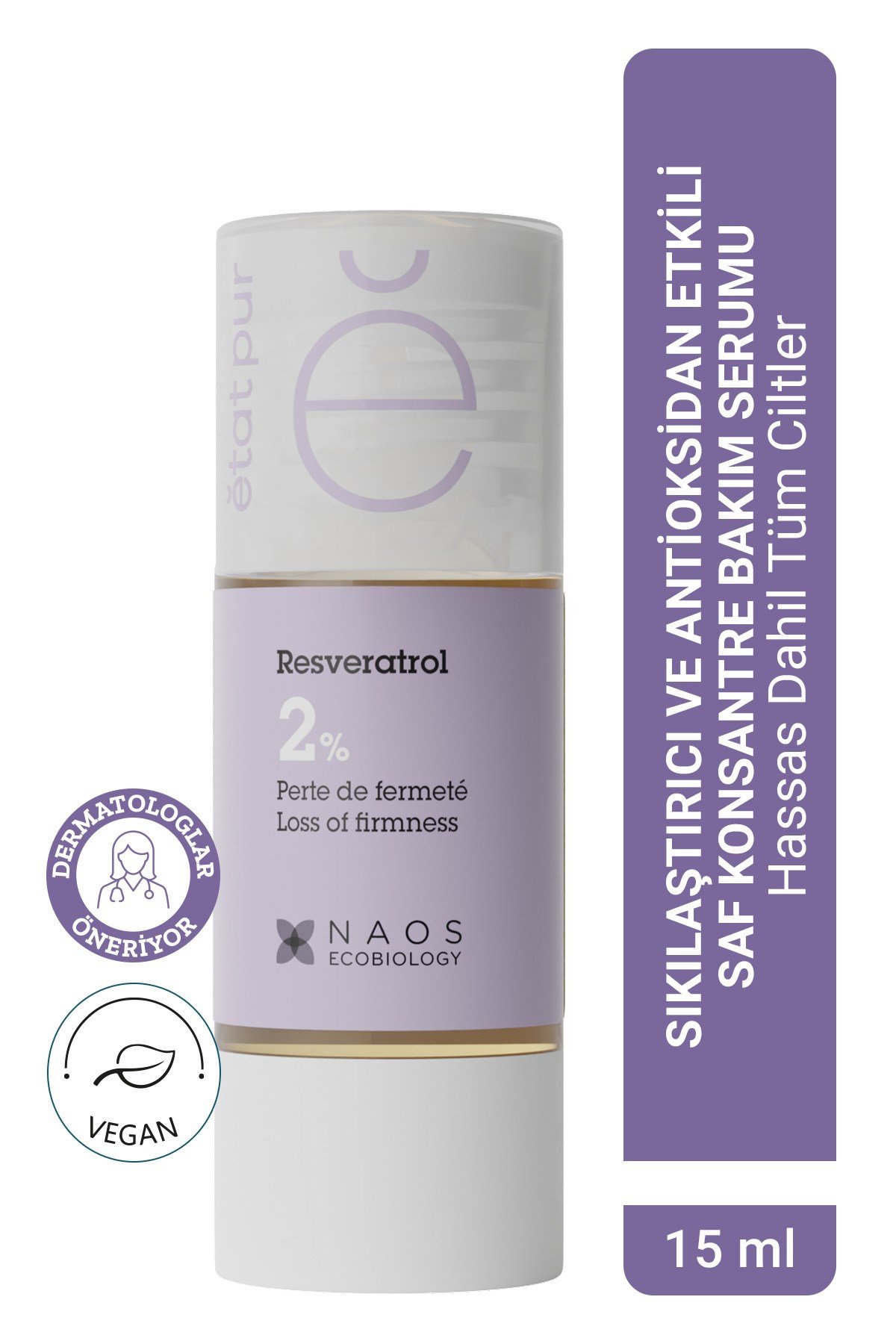 Pure Active Resveratrol Antioksidan Etkili Yaşlanma Karşıtı Konsantre Bakım Serumu 15 ML