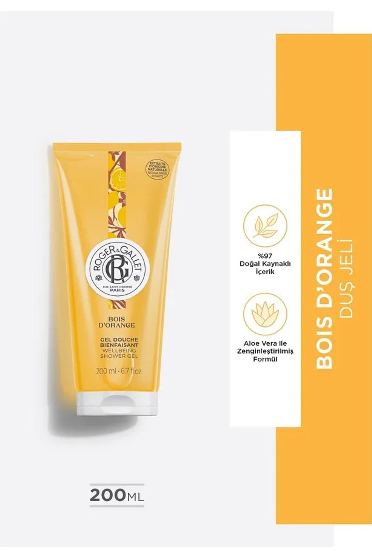 Roger & Gallet Bois D'Orange Duş Jeli 200 ml - Doğal Turunç Özlü & Ferahlatıcı Yoğun Köpük