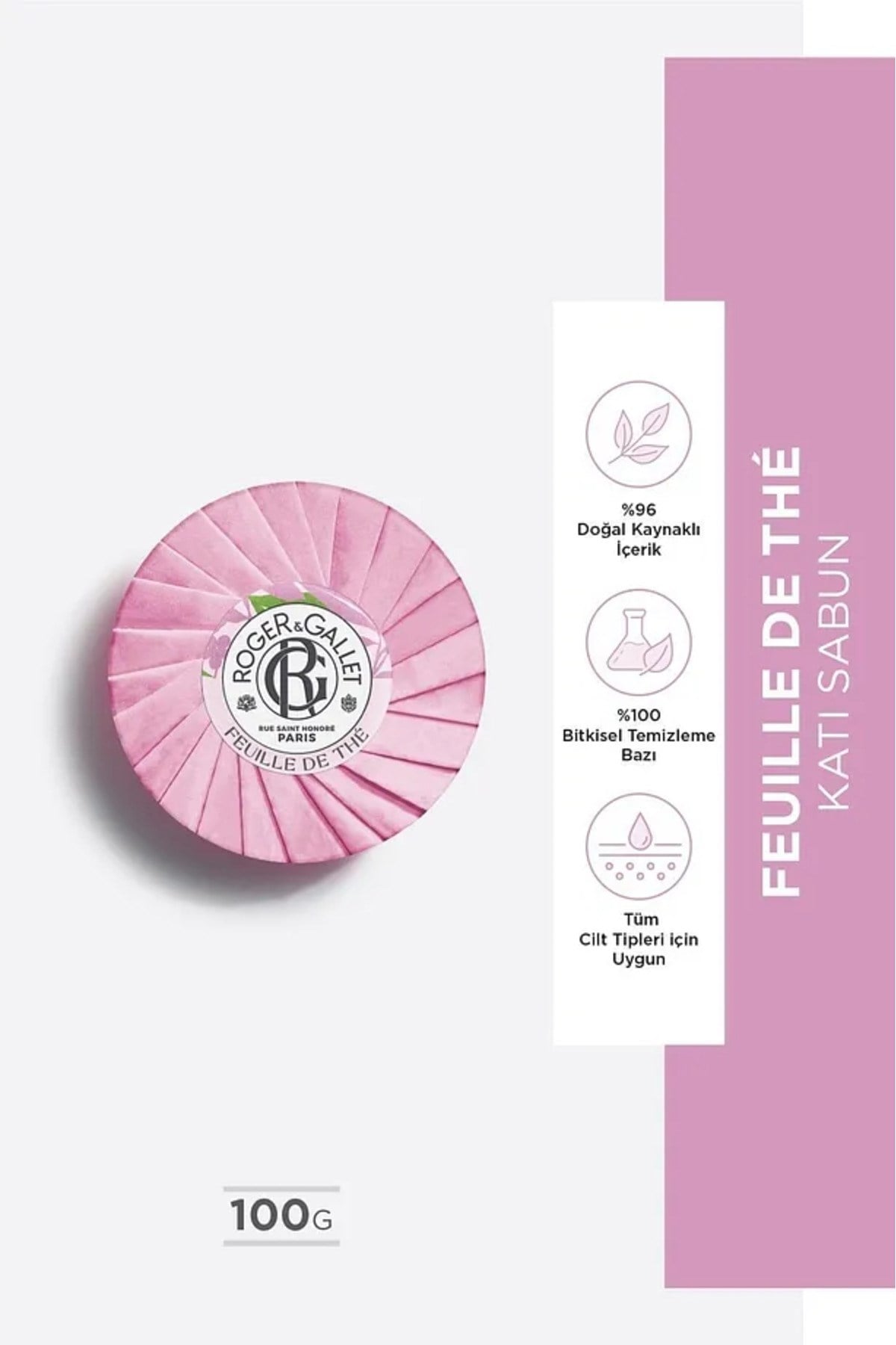Roger & Gallet Feuille De Thé Katı Sabun 100 g - Bitkisel Seylan Çayı Sabunu & Kalıcı Doğal Koku