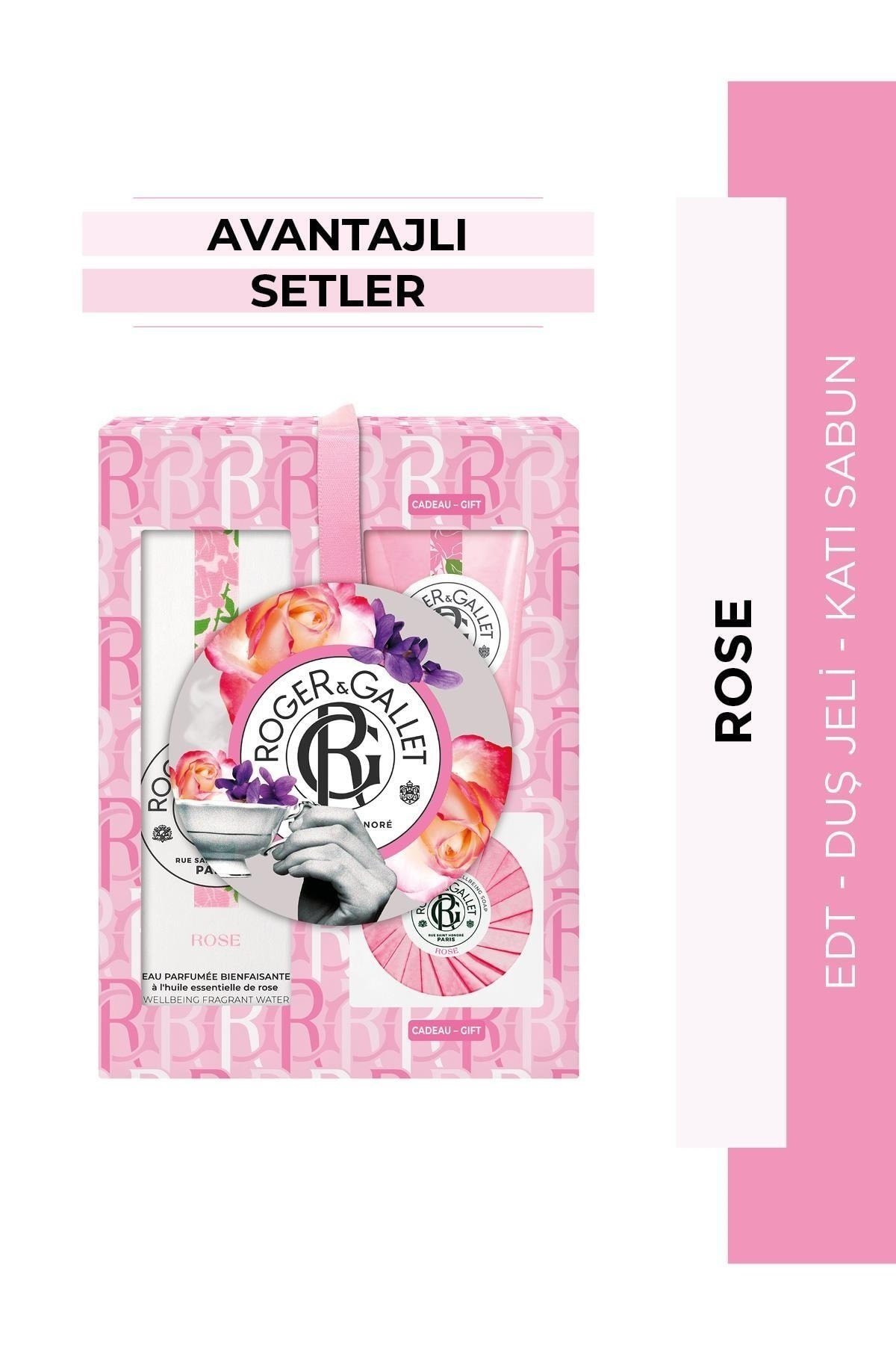 Rose Edt Mandalina Ve Gül Özü Içeren, Çiçeksi Parfüm 100ml + Duş Jeli + Sabun Üçlü Avantaj Set