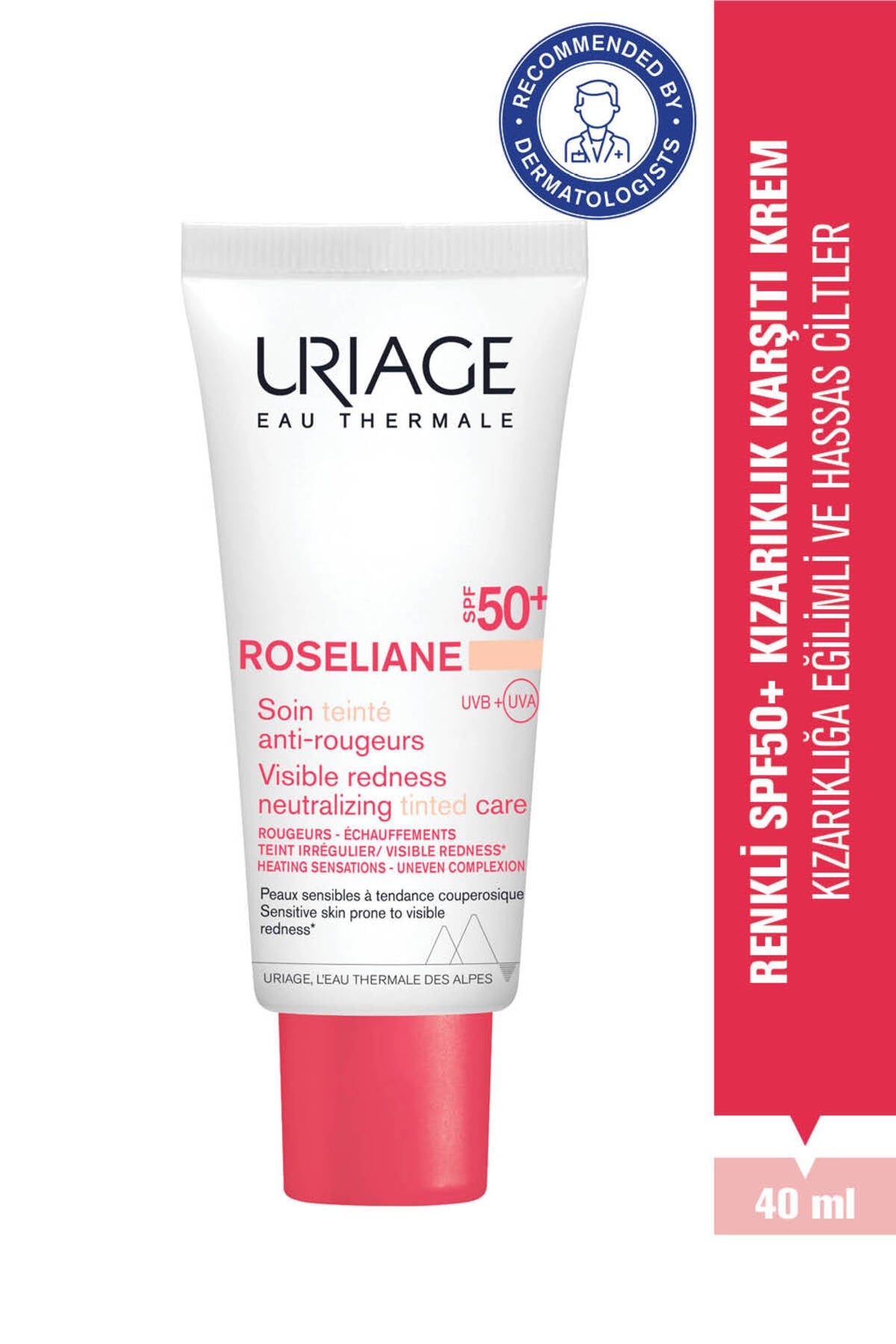 ROSELIANE SPF50+ Hassas Ciltler İçin Kızarıklık Karşıtı CC Krem 40 ml