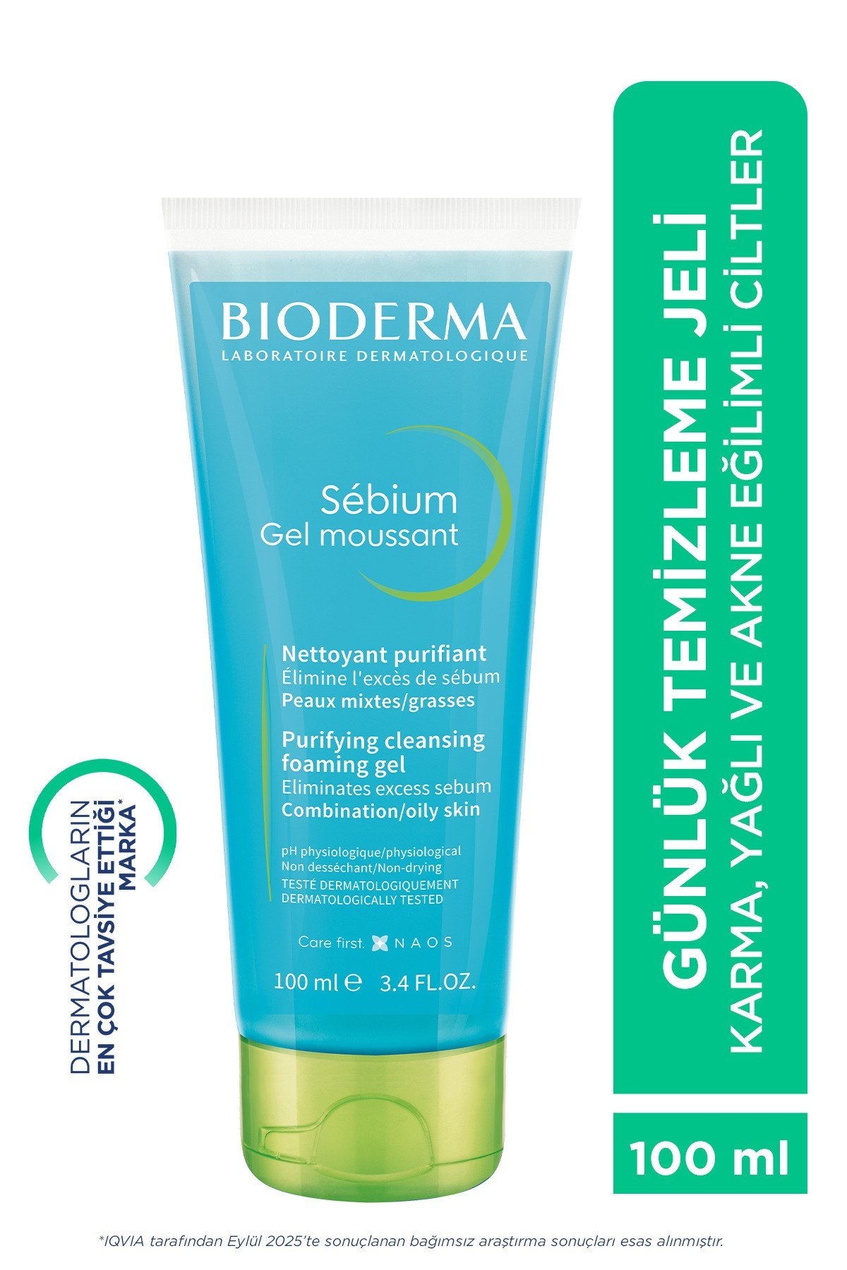 Sebium Foaming Gel Karma, Yağlı ve Akne Eğilimli Ciltler İçin Yüz ve Vücut Temizleme Jeli 100 ml