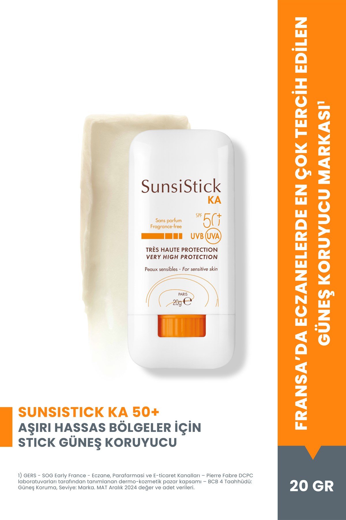 SunsiStick KA SPF 50+ Aşırı Hassas Bölgeler İçin Güneşten Koruyucu Stick 20 gr