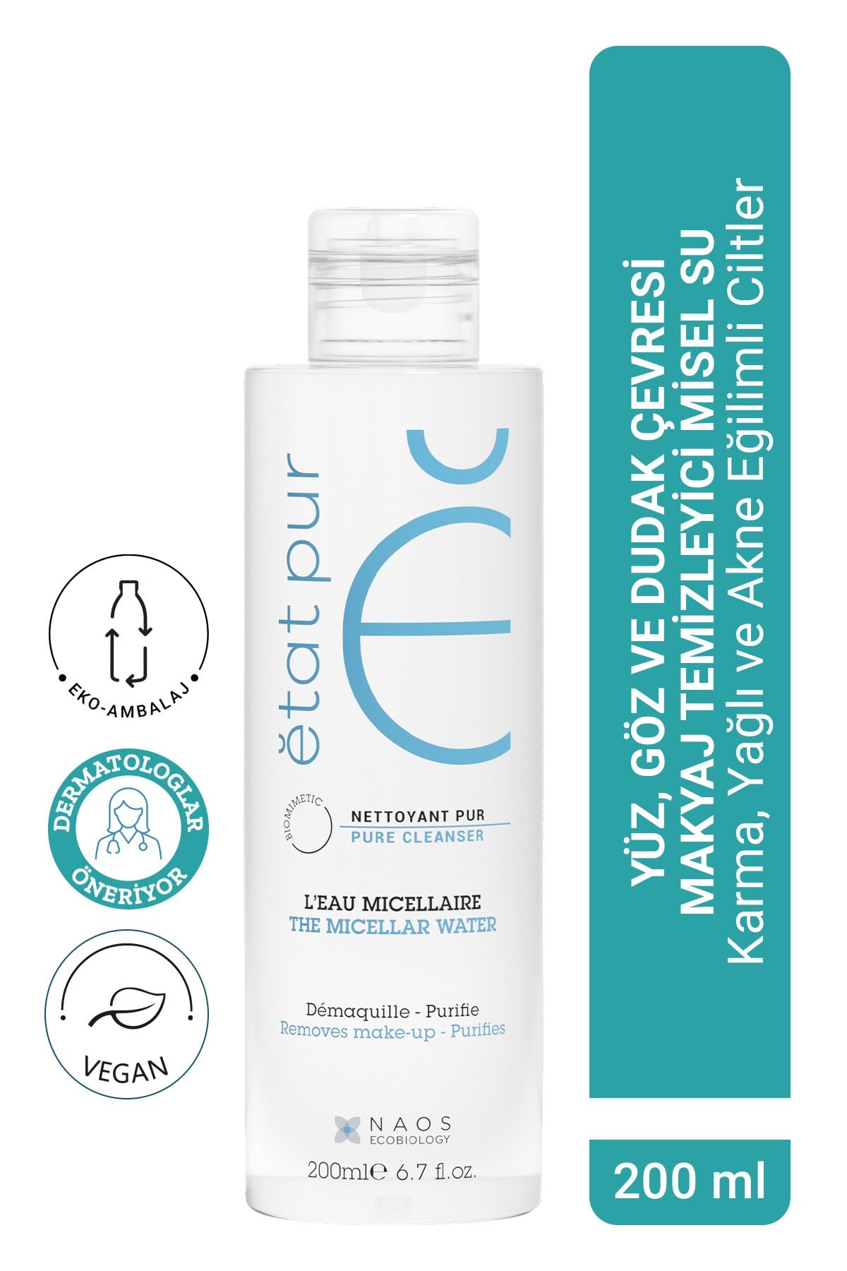 The Micellar Water Arındırıcı Yüz ve Göz Makyaj Temizleme Suyu 200 ML