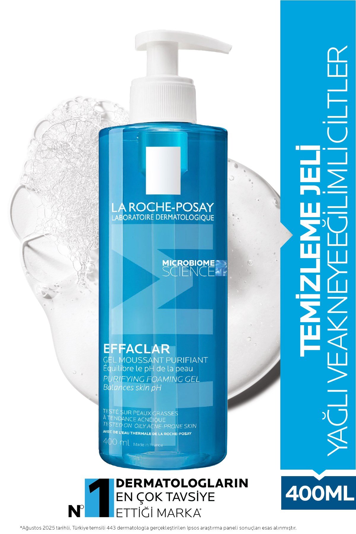 Yağlı ve Akneye Eğilimli Ciltler için Effaclar Yüz Temizleme Jeli 400 ml