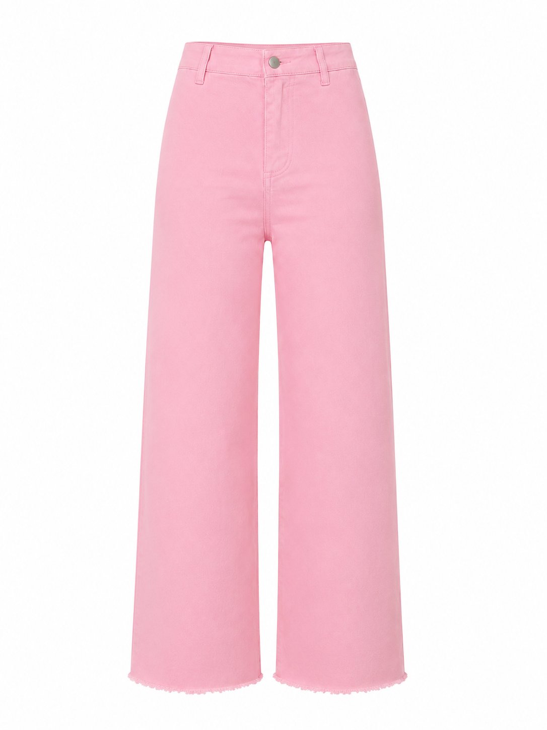 KESİK PAÇA WIDE LEG JEAN - PEMBE