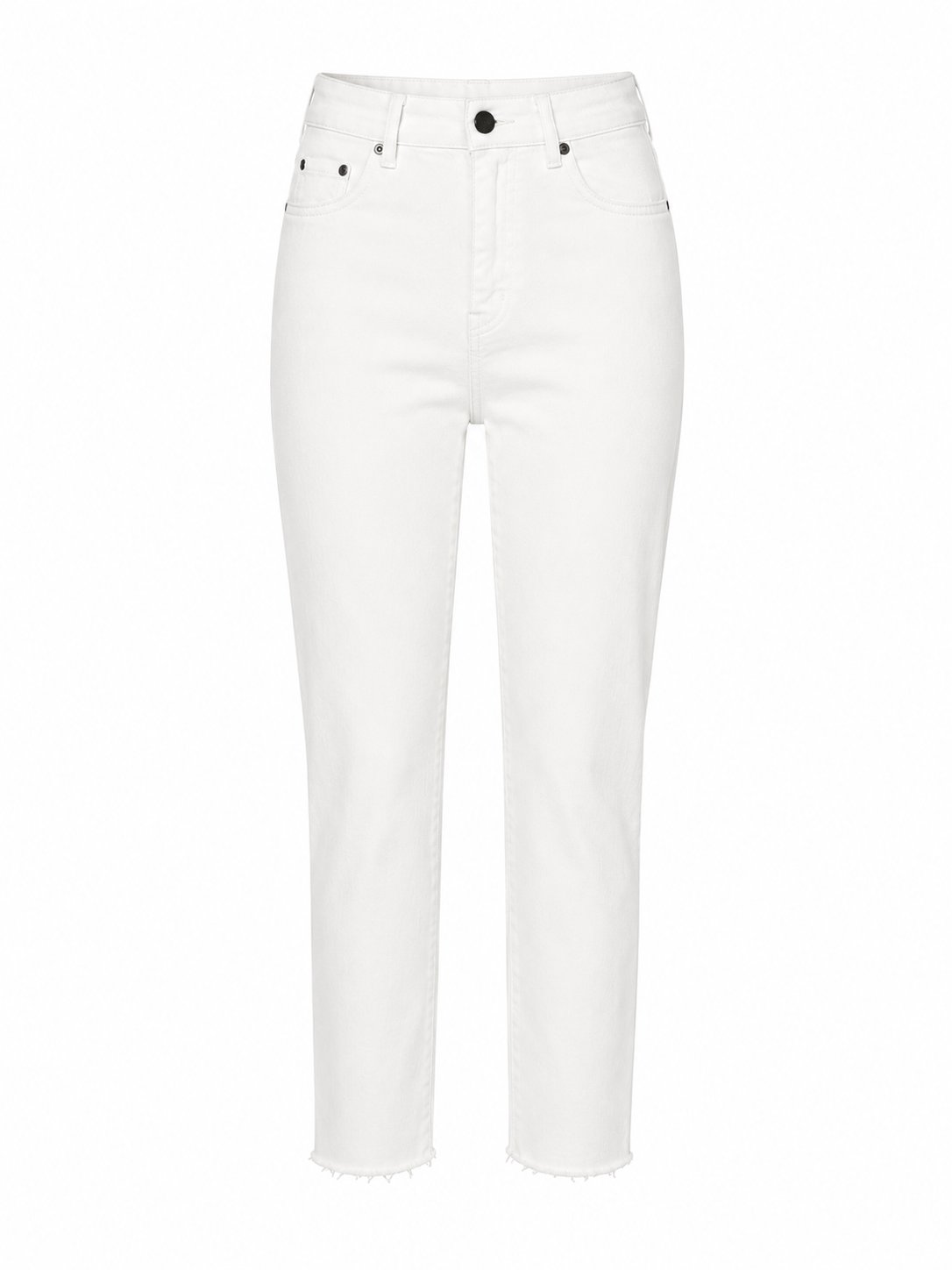 PREMIUM KALIP KESİK PAÇA MOM JEAN - BEYAZ