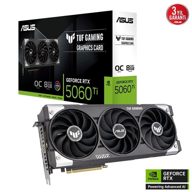 Asus GeForce RTX 5060 TI 8GB Tuf OC Gam GD7 128Bit