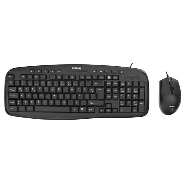 Everest Kablolu Set Siyah Multimedia (UN-795)