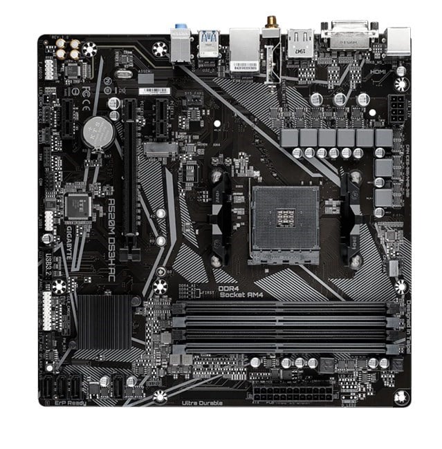 Gigabyte A520M DS3H AC AM4 D4 Dvi-D Hdmi Dp