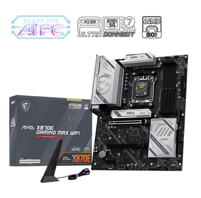 MSI MAG X870E GAMING MAX WIFI AM5 Ryzen D5 Type-C